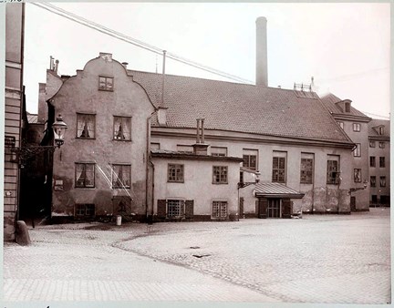 Svartvit bild på Finska kyrkan sedd från norr.