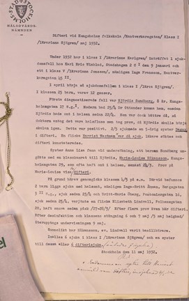 text om utbrott av difteri i skola