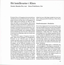 Ett hotellkvarter i Klara / Kerstin Mandén-Örn (text), Göran Fredriksson (foto)