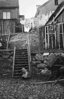 Gården med tvätt. Västgötagatan 38 (nu Älvsborgsgatan)