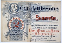 Reklamtryck. Carl A. Olssons Skoaffär