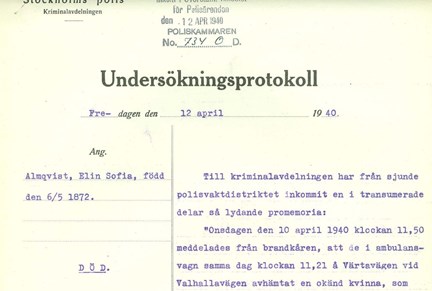 Blå trycktext på ljusgult papper.