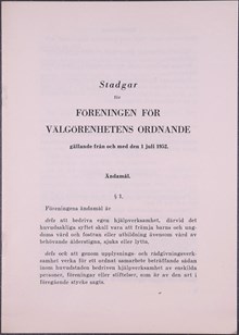 Stadgar för Föreningen för välgörenhetens ordnande (F.V.O.)