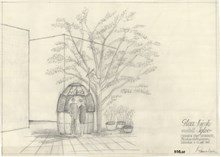 Glasskiosk modell Igloo – perspektivskiss från 1945