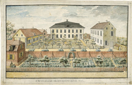 Malmgård intill Kungsträdgården med trädgårdsodllingar
