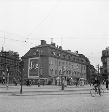 Kronprinsens stall vid Tegelbacken. I huset låg restaurang Tysta Mari
