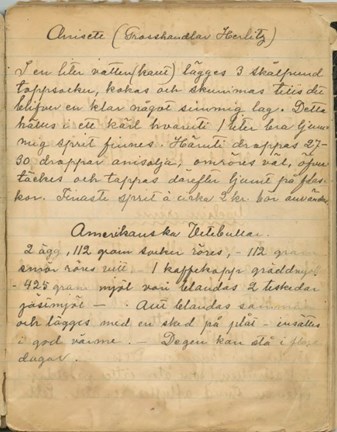 Handskriven text på gulnat papper