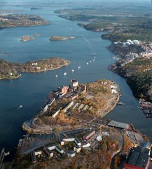 Flygfoto över Kvarnholmen