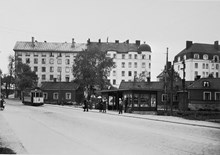 Gröndalsgården, hållplats för spårvagnar