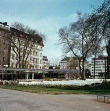Uteserveringar och parkbänkar i Berzelii Park