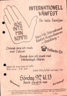 Internationell vänfest med Årsta-Enskede kulturkommitté