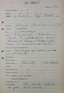Jordbruksarbetaren Johanni Michail från Persien kommer till Stockholm 1906 - polishandling från utlänningsexpeditionen 