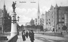 Narvavägen sedd norrut från Djurgårdsbron