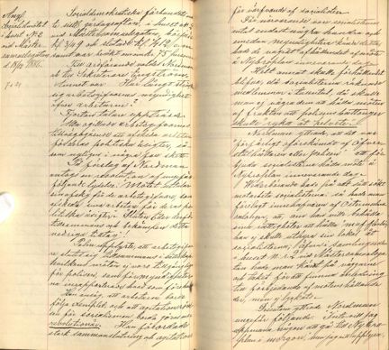 Polisrapport om socialdemokratiskt möte i december 1886.