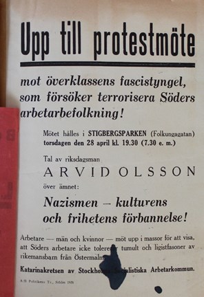 Bild på affisch Upp till protestmöte