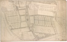 Ritning över hela Farsta Centrum 1959