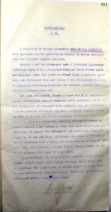 Polisutlåtande angående Thodek Jankel Eliasch ansökan om svenskt medborgarskap 1921
