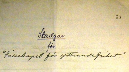 Läs Sällskapet för yttrandefrihets stadgar från 1905