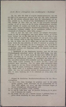 Stockholms skrädderiarbetarförening kräver högre löner - skrivelse till arbetsgivare 1882