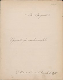 Bo Bergmans studentuppsats - Norra Latin VT 1888