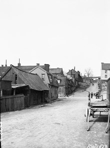 Västgötagatan (nu Älvsborgsgatan) norrut före korsningen med Ölandsgatan