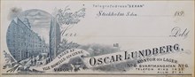 Fakturahuvud. Oscar Lundberg Bomull- och linnelager