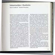 [Artikel] Industrimiljöer i Stockholm  / Ingvar Lundkvist, Elisabet Wannberg