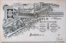 Fakturahuvud. Wicanders Korkfabriker