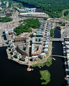 Flygfoto över Hammarby sjöstad