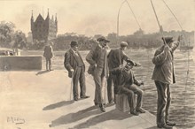 Fiske vid Södra Blasieholmskajen 1911