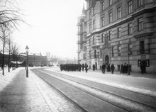 Strandvägen västerut. Till höger Strandvägen 11.