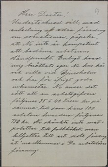 "Ni vet inte att man föredrar mat i stället för föredrag när magen skriker" - brev till Anton Nyström 1892