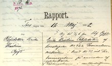 Brita Kristina Olofsdotter omhändertagen hemma hos metodistförsamlingens vaktmästare - polisrapport inkommen till dårdiariet 12 maj 1892