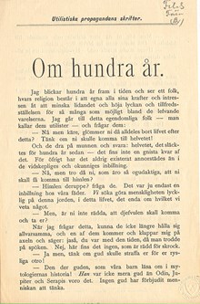 Om hundra år: utilistiska propagandans skrift