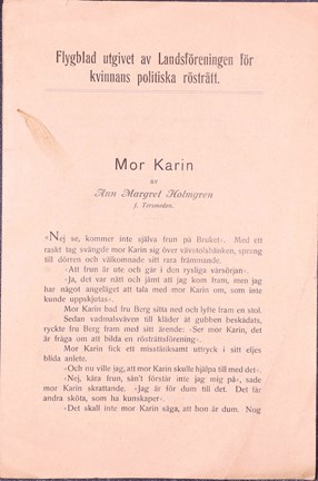 Berättelse i dialogform om rösträttskampen