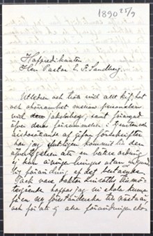 Chefsläkare Anderssons brev om personalproblemen på Jakobsbergs dårsjukstuga 1890
