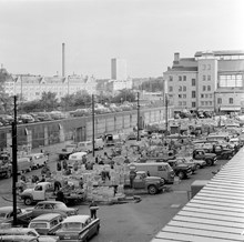 Klarahallen och Centralsaluhallen från söder. Nu kv. Blekholmen.