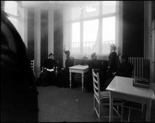 Interiör från lärarinnerummet på Wallinska skolan vid Tegnérlunden 5