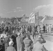 Första majdemonstration på Gärdet