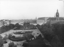 Kungsträdgården mot söder, Jakobs kyrka  till höger