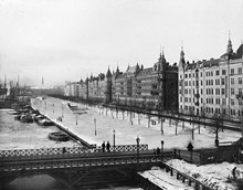 Strandvägen sedd västerut från Djurgårdsbron