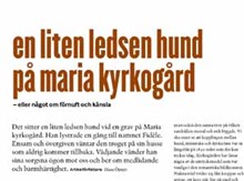 En liten ledsen hund på Maria kyrkogård - eller något om förnuft och känsla / artikelförfattare: Hans Öjmyr