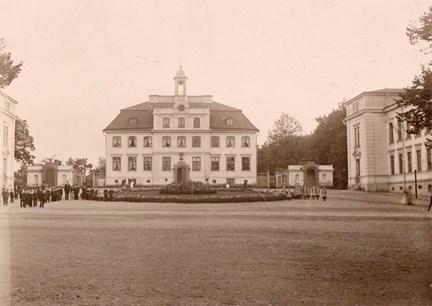 Svartvitt fotografi på Frimurarbarnhuset i Kristineberg