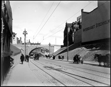 Kungsgatan österut mot Malmskillnadsbron som är under byggnad