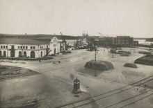 Frihamnen: Utsikt över Frihamnen från Tullbevakningsbyggnadens tak.
