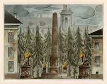 Illumination med granar vid Storkyrkobrinken