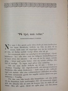 "På hjul, som rullar" - utdrag från ”Boken om Stockholm” 1901 