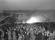 Skansen. Valborgsmässofirande