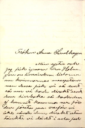 Brev från Elsa Laula till Anna Lindhagen 1907