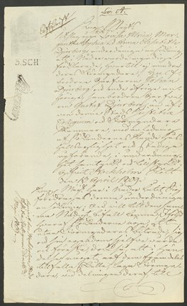 Systrarna Djurberg förklaras myndiga av blivande Carl XIII 1809. Framsidan.